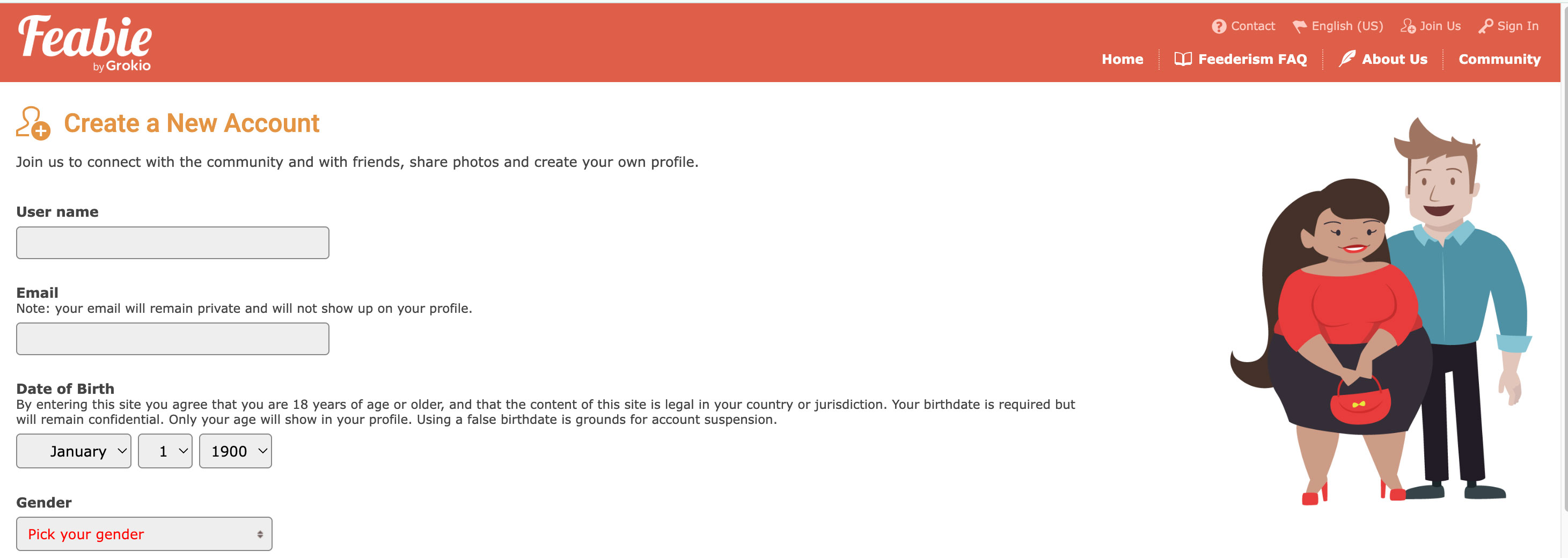 create an account