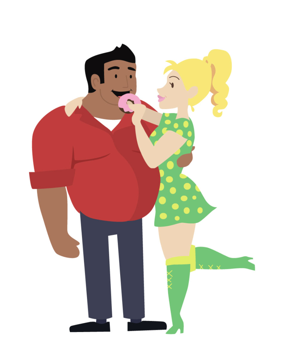 picture of girl feeding guy